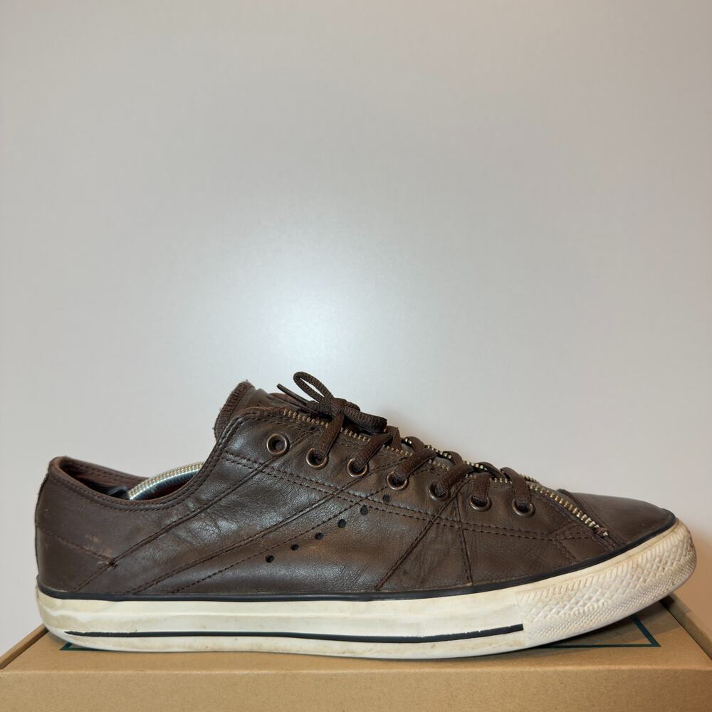 Mens Converse All Star Moto Jacket Ox Chocolate Leather Low Top Size 13